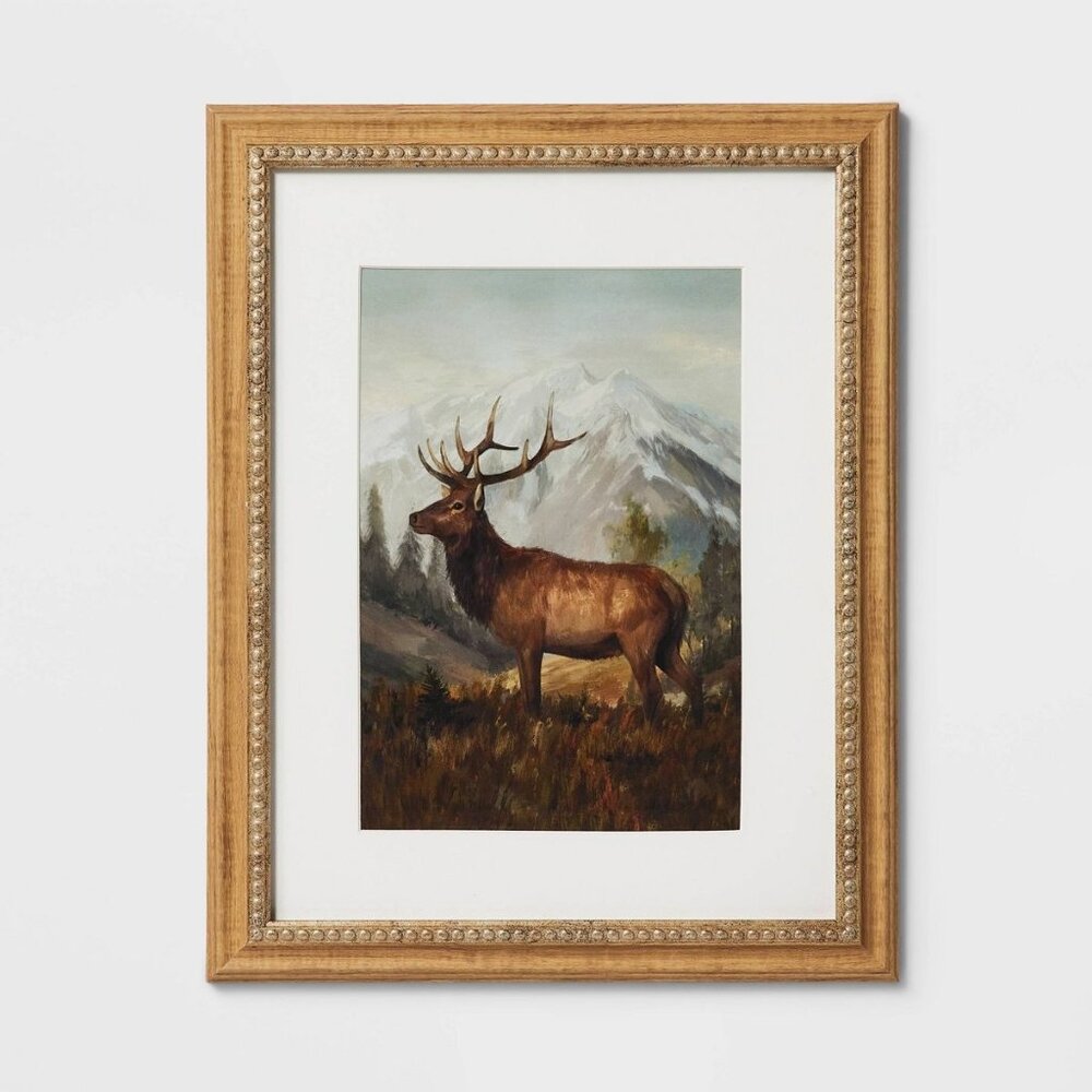 11x14 Vintage Stag Framed‎ Wall Art - Threshold Studio McGee, Christmas 2023